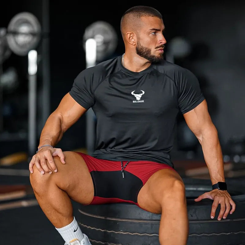 2023 Men Summer Short Sleeve Fitness T Shirt Running Sport Gym Muscle T Shirt Workout Casual High Quality Tops Clothing