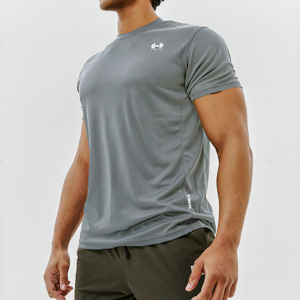 2023 New Summer Gym Fitness T-Shirts Men Quick Dry Running Workout Short Sleeve Tees Causal O-Neck Men Tops Tees Clothing